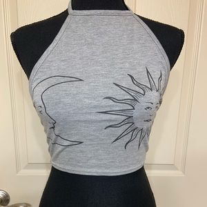 Sun and moon boohoo halter top